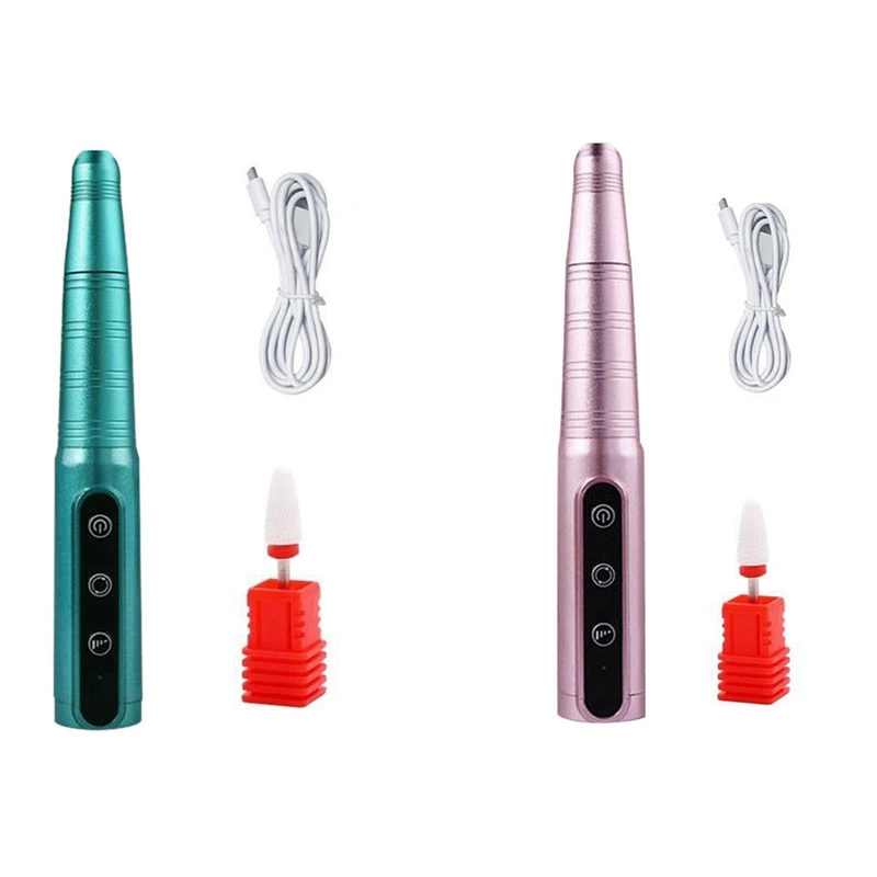 Perceuse à ongles électrique sans fil professionnelle, 26000 tr/min, aste, portable, USB, manucure, fraisage, salon de manucure