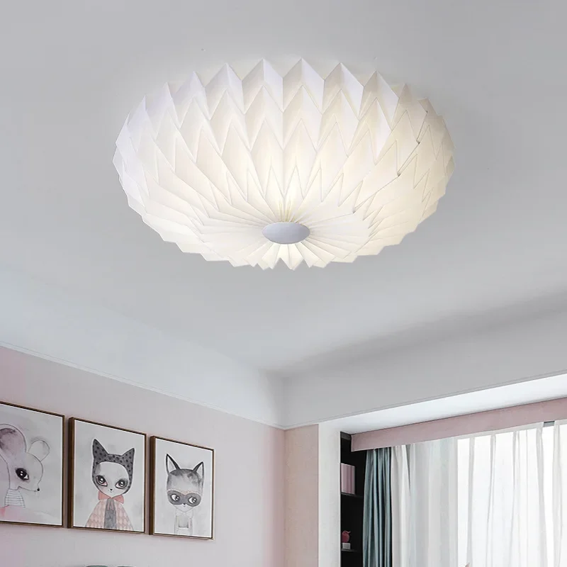 SANDYHA Creamy Ceiling Light White Round Pendent Lamp Lustre Home Decor Bedroom Living Room Dining Table Led Lighting Fixture