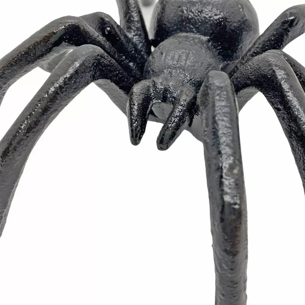 Creative Outdoor Decor Cast Iron Tarantula Outdoor Decor Black Versatile Use Whimsical Touch Unique Design Easy To Install