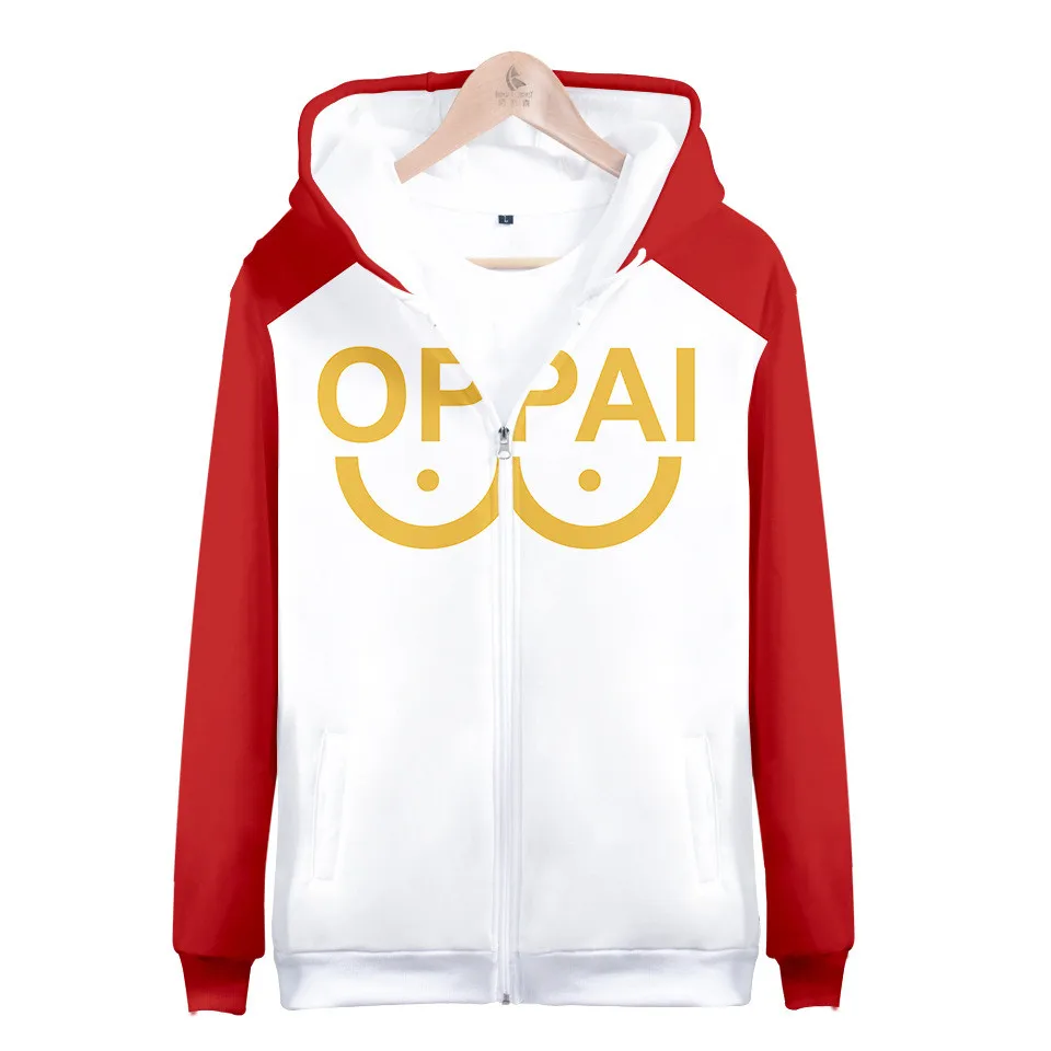 NEW Anime Saitama Oppai Hoodie Hooded Sweatshirt Hoodie Cosplay Costume New Fleece Fashion Harajuku Jacket and Coat