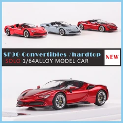 SOLO 1:64 SF90 Convertible/hardtop Sports Car  Red/White/Yellow/Gray Alloy Model Car