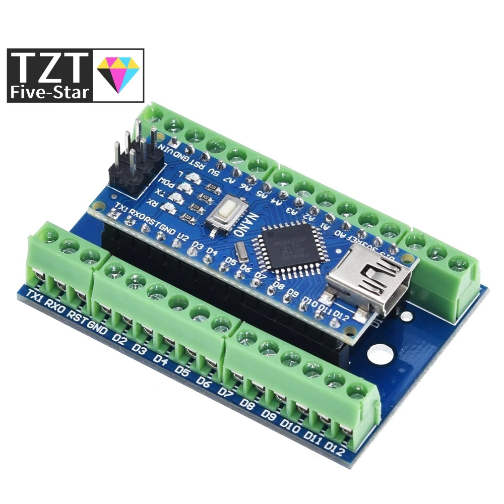 NANO V3.0 Controller Terminal Adapter Scheda di Espansione NANO IO Shield Semplice Piastra di Estensione Per Arduino AVR ATMEGA328P