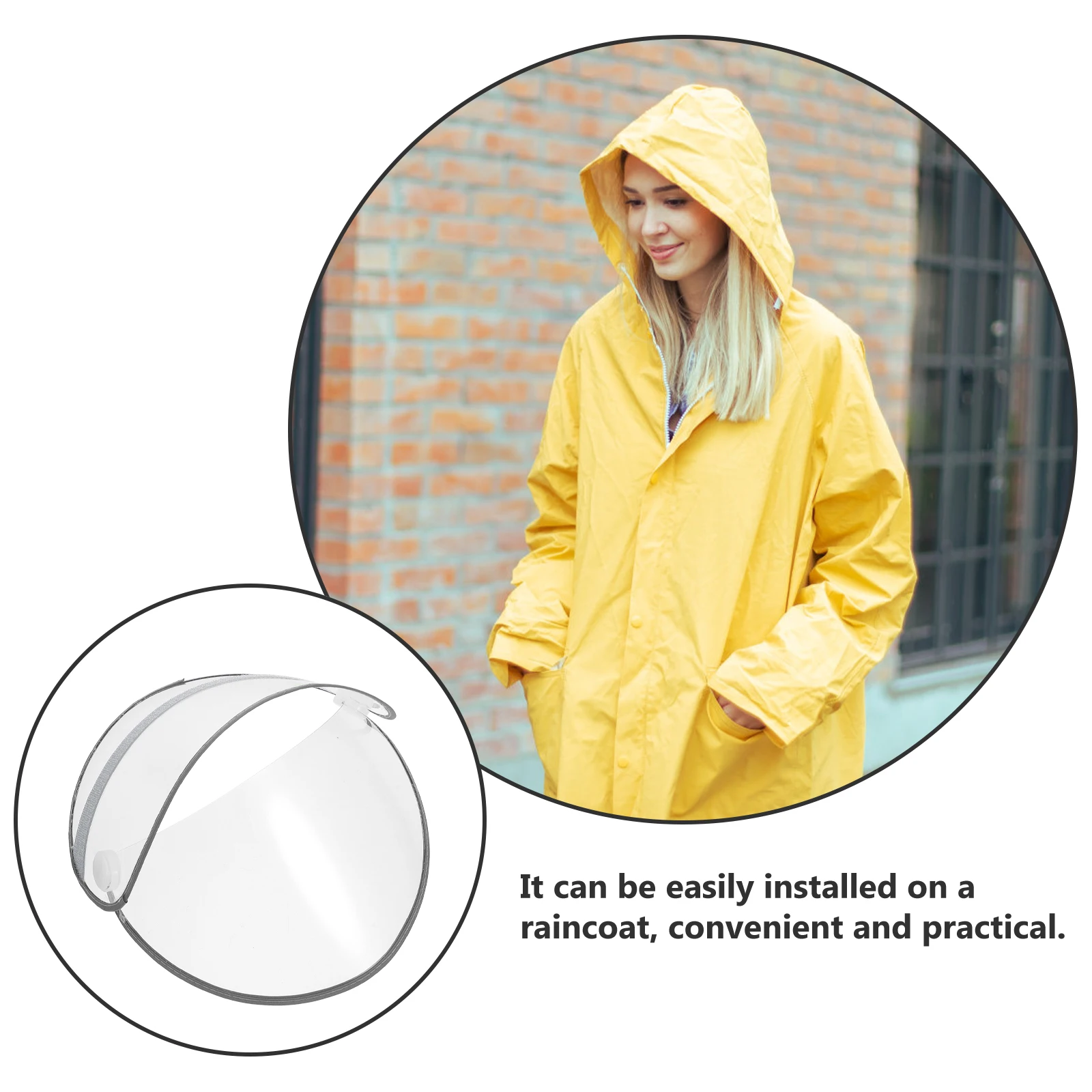 

s Raincoat Hat Brim Replaceable Protector Transparent Plastic Poncho Hood Cap Brim Hat Shield Rain Poncho Supply