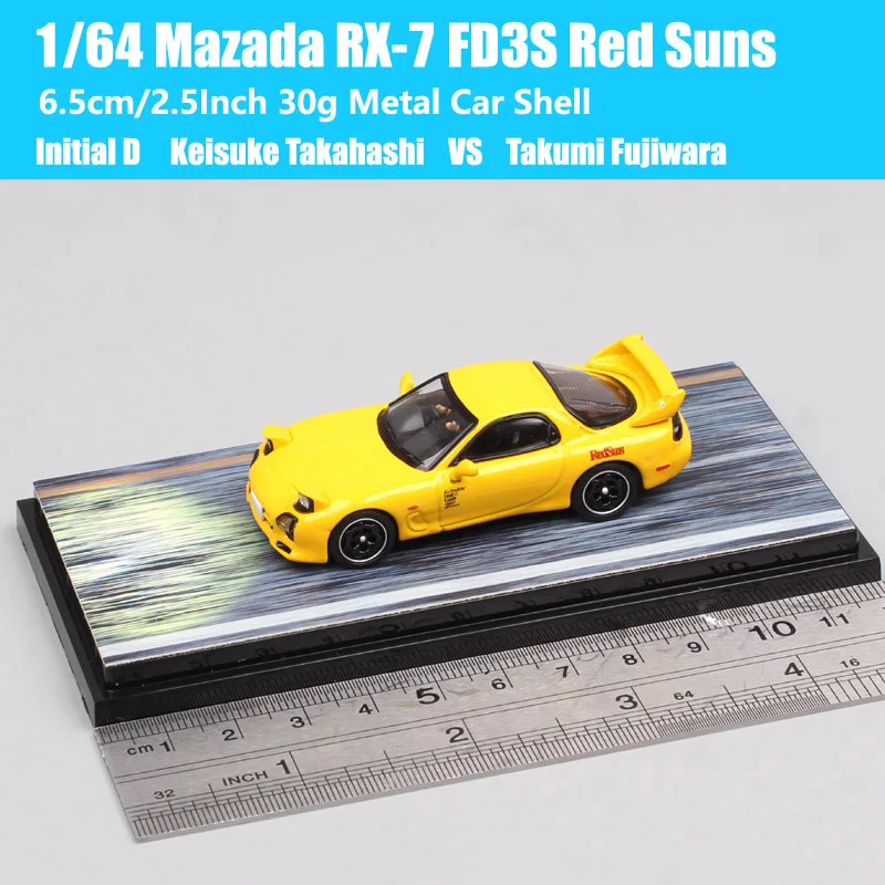 1/64 Scale Mazda RX7 FC3S FD3S Red Suns Efini RX-7 Type A RS Spirit R Bathurst Car Model Diecast Toy Vehicles Hobby Japan HJ64