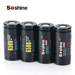 Soshine 32650 LiFePO4 Battery 3.2V 6500mAh Rechargeable Battery 2000 Discharge Cycle 100% Original 3.2V 32650 6500mAh Batteries