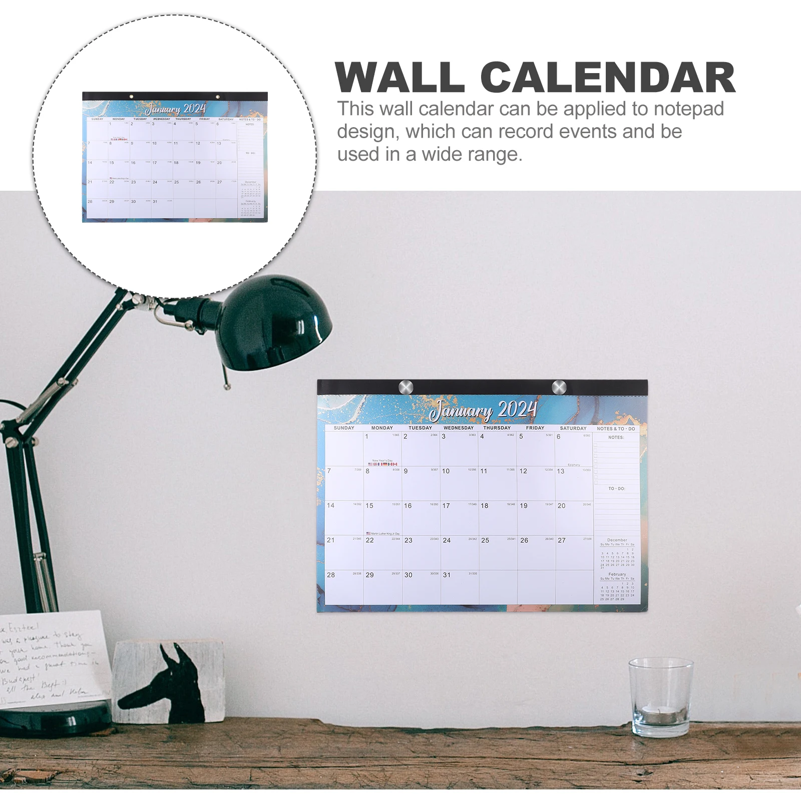 

Hanging Wall 2023-2024 Monthly Holiday Planner English Appointment For Home Office Daily Use Sturdy Household Wall Calendar