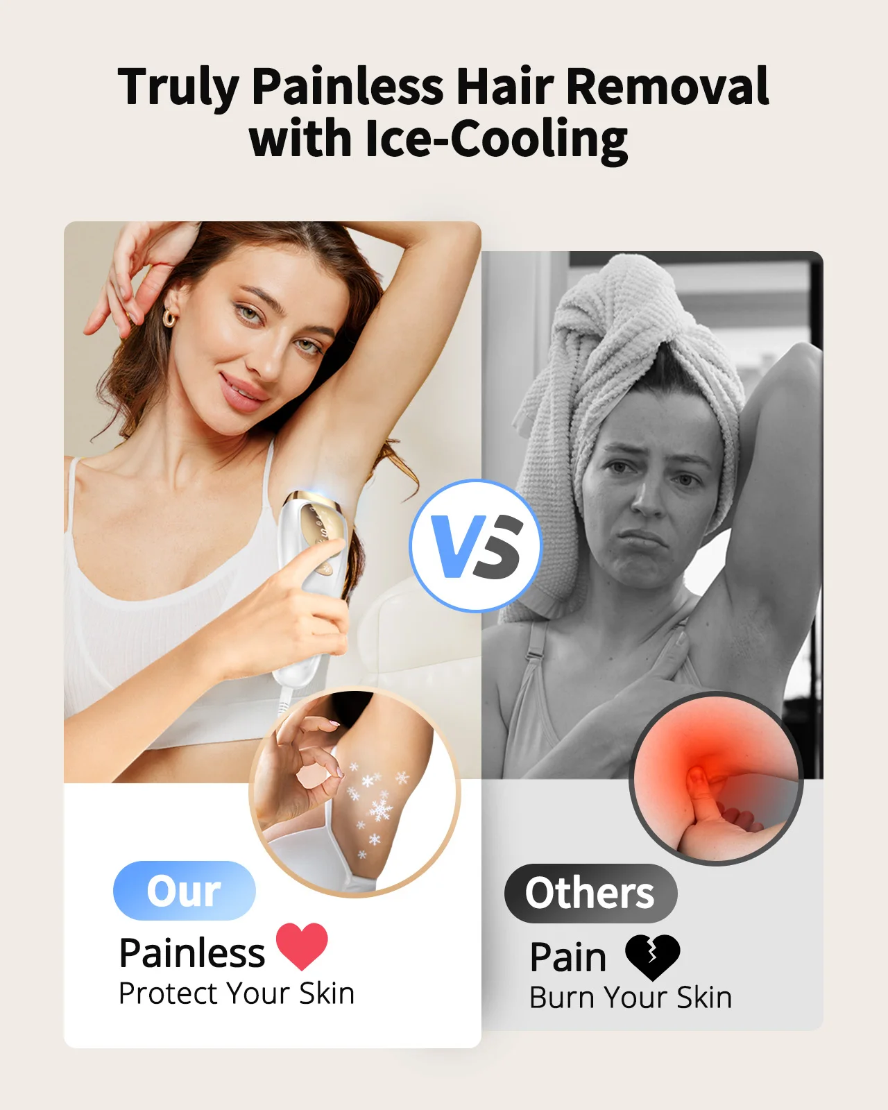 Professional IPL Laser Hair Removal For Women and Men Ice-Cooling Painless ElectricDepilator Body Bikinis Permanent Depilation