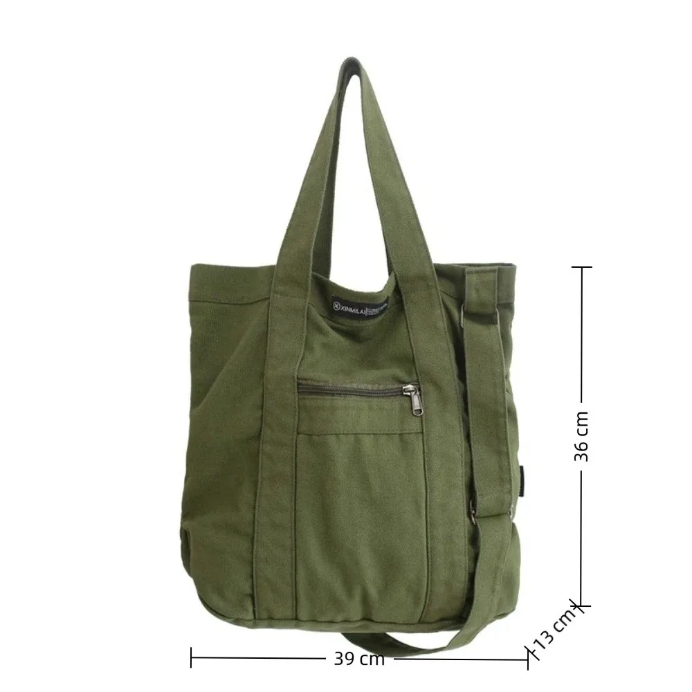 جديد قماش حقيبة كتف حقيبة بلون متعدد جيب حقيبة كروسبودي سعة كبيرة حقيبة يد الإناث طالبة