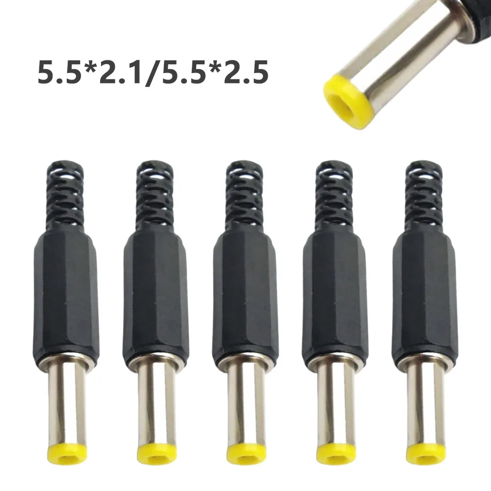 Business Industrial DC Male Head Terminal Blocks Power Adapters Security Cameras Welded Yellow Sound Fork 5pcs