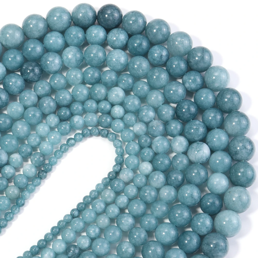4/6/8/10/12mm Naturstein Aquamarin Perlen Runde lose Spacer Perlen für Schmuck Herstellung Findungen DIY Armband Zubehör