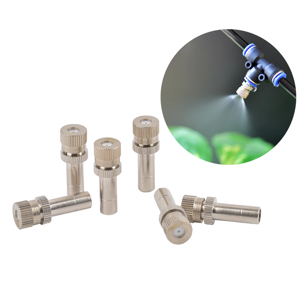 20-100Pcs Low Pressure Misting Cooling Nozzles 6mm Slip Lock Quick Connectors Humidify Watering Landscaping Dustfall