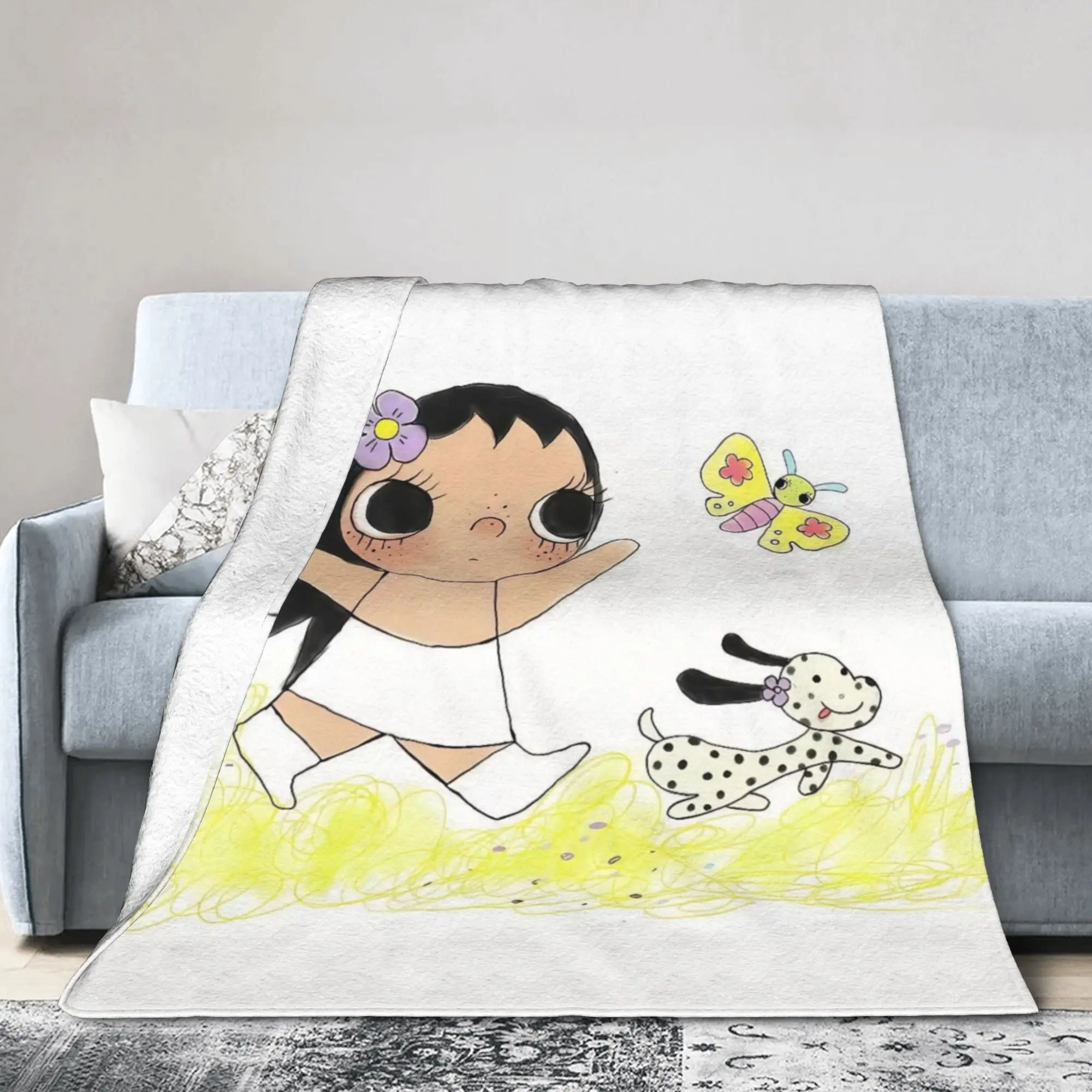 YUY  Blanket Cute Xiaoyu Manga Girl  Fleece Awesome Warm Throw Blankets for Coverlet Textile Decor,