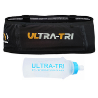 ULTRA-TRI Hydration Trail Running Waist Bag with Water Bottle Men Women No Bounce Elastic Invisible Sports Belt Bag