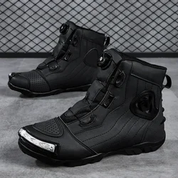 Men's New Motorcycle Boots 2024 New Waterproof Men's Anti-fall Protective Boots Anti-slip Wear-resistant -road Motorcycle Shoes