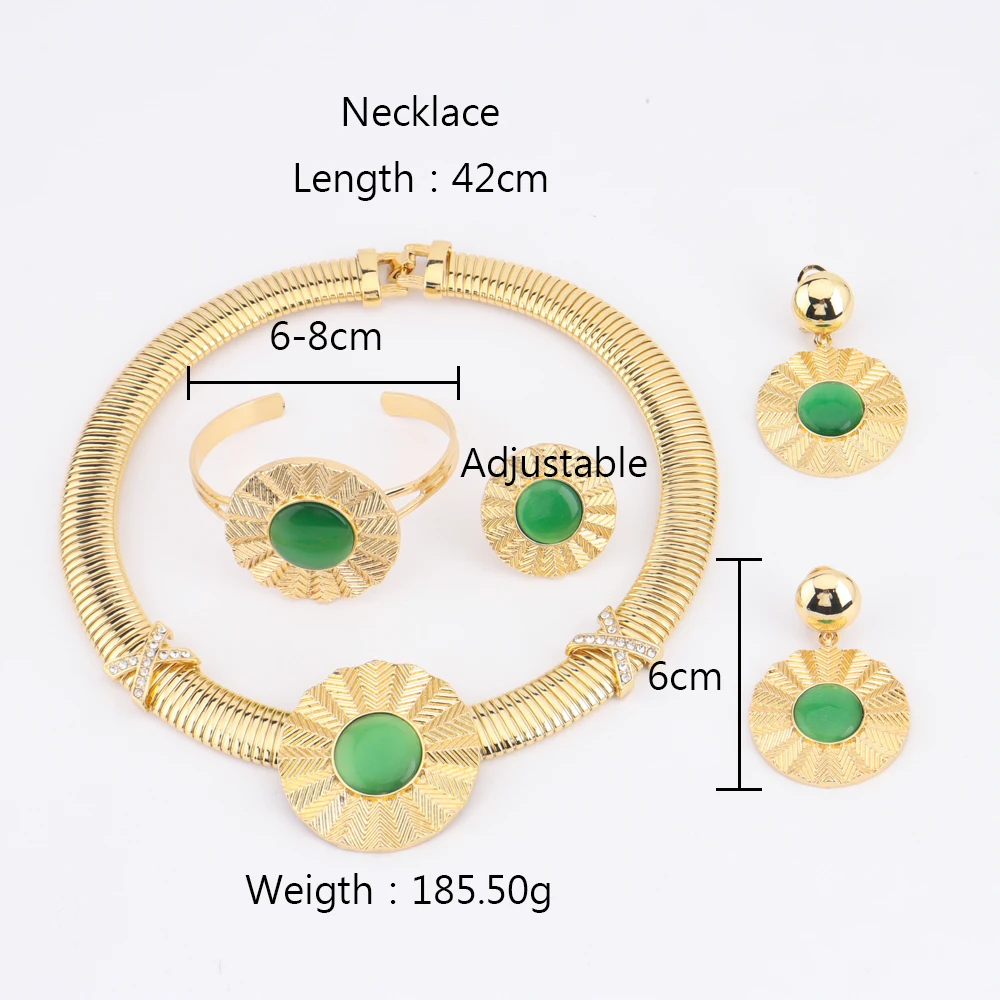 Luxuriöser Hochzeitsschmuck für Damen, Trendige Modeschmuck-Kollektion 2026, 18K Brasilianisch-Italienisch Vergoldete Schmucksets im Angebot – Detail 24