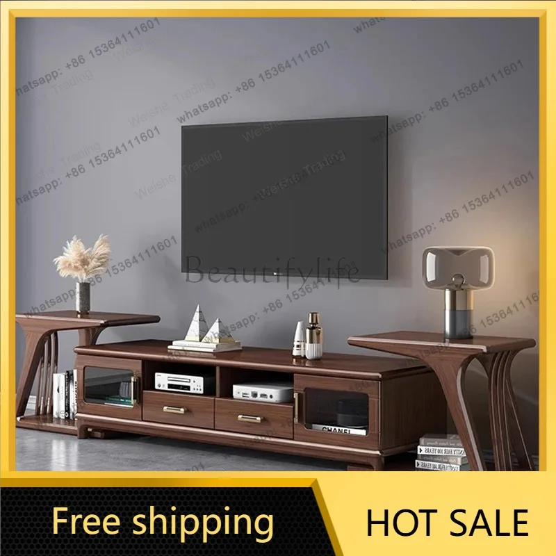 zj.Mid Century Retro Tv Stand Classic Elegant Modular Retractable Tv Stand Universal De Rangement Room Furniture