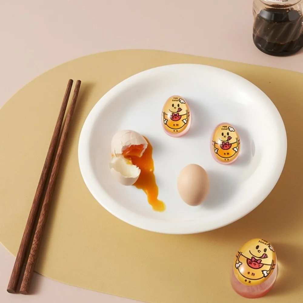 

2PCS Food Grade Boiled-egg Reminder Soft Eco-Friendly Boiled Egg Timer Temperature Control Resin Egg Thermometer Kitchen
