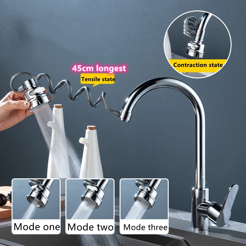 New Sink Faucet 360 Degree Rotation Filter Extension Tube Shower Water Saving Tap Universal Kitchen Gadgets Accessories