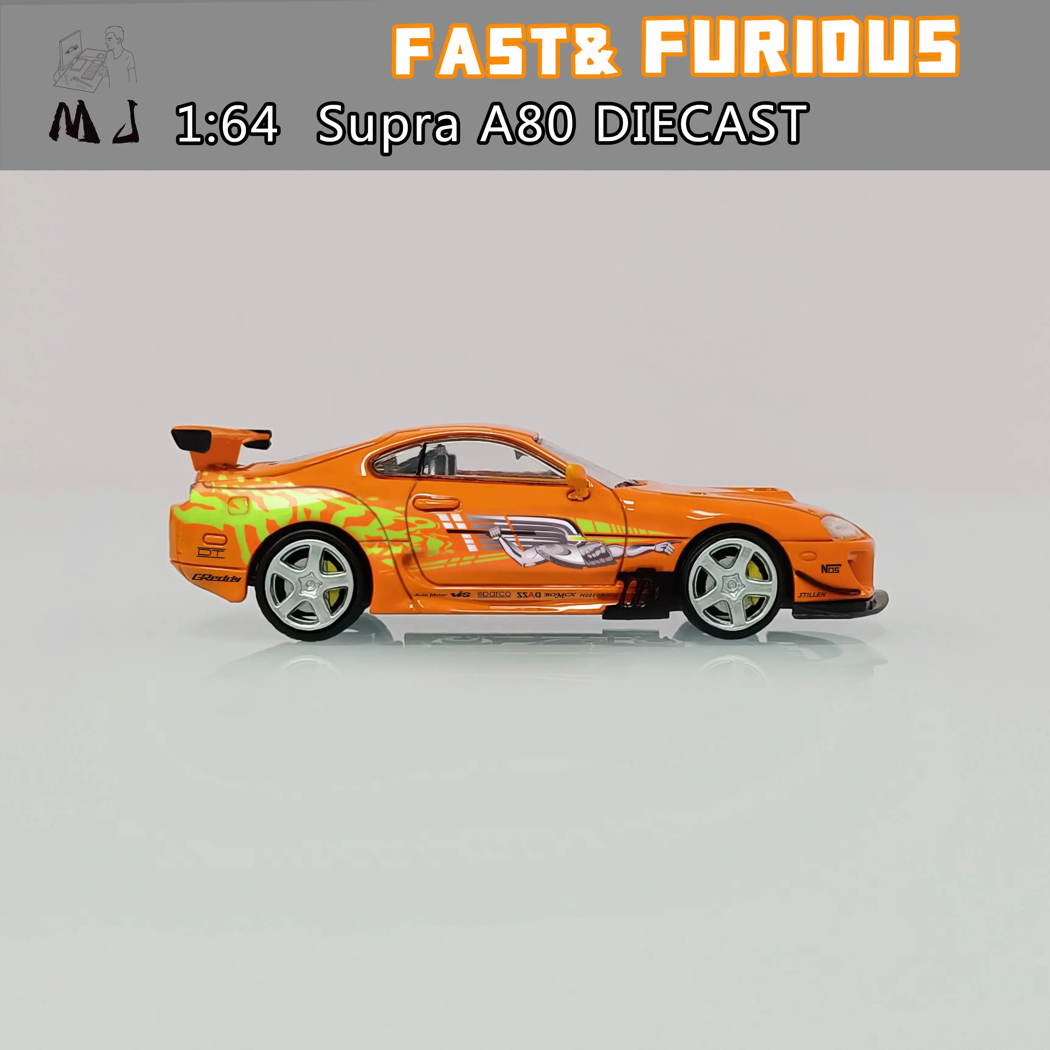 Modèle de voiture moulé sous pression, Pré-commande, Orange, MLLF, 1:64, Supra, A80, FNF