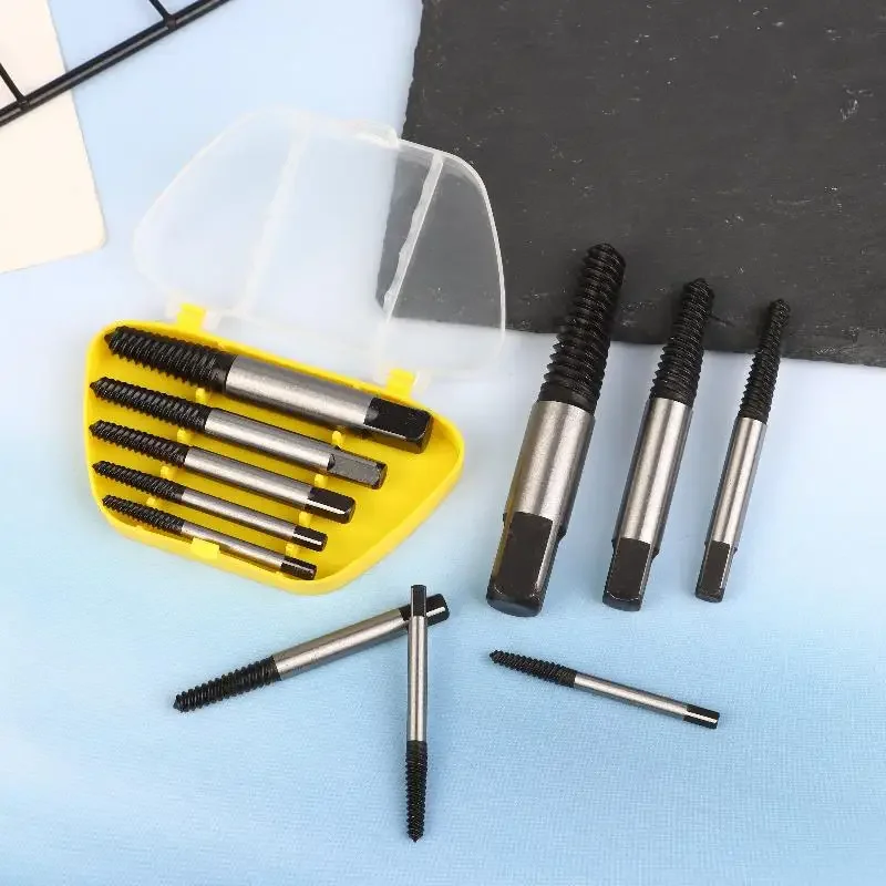 5/6 個破損した壊れたネジリムーバー抽出ドリルビット鋼耐久性のある簡単なアウトリムーバーセンタードリル破損したボルトリムーバーツール