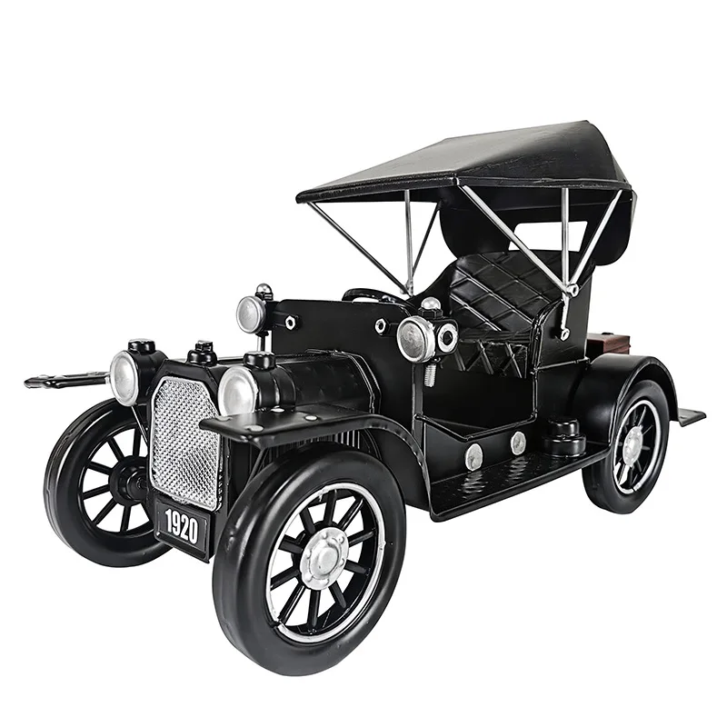 European retro wrought iron classic car model decorative ornament handmade car truck desktop home props