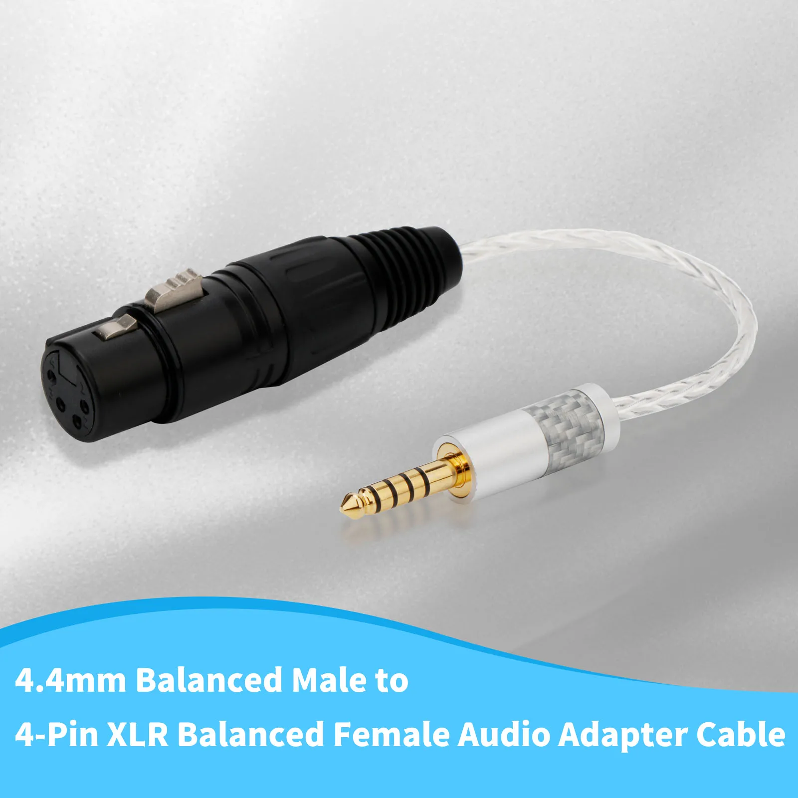 Cavo audio HiFi da 4,4/6,35/2,5 mm a 4 pin XLR femmina cavo Aux cavo per auricolari cavo adattatore in rame placcato argento 7N OCC di fascia alta