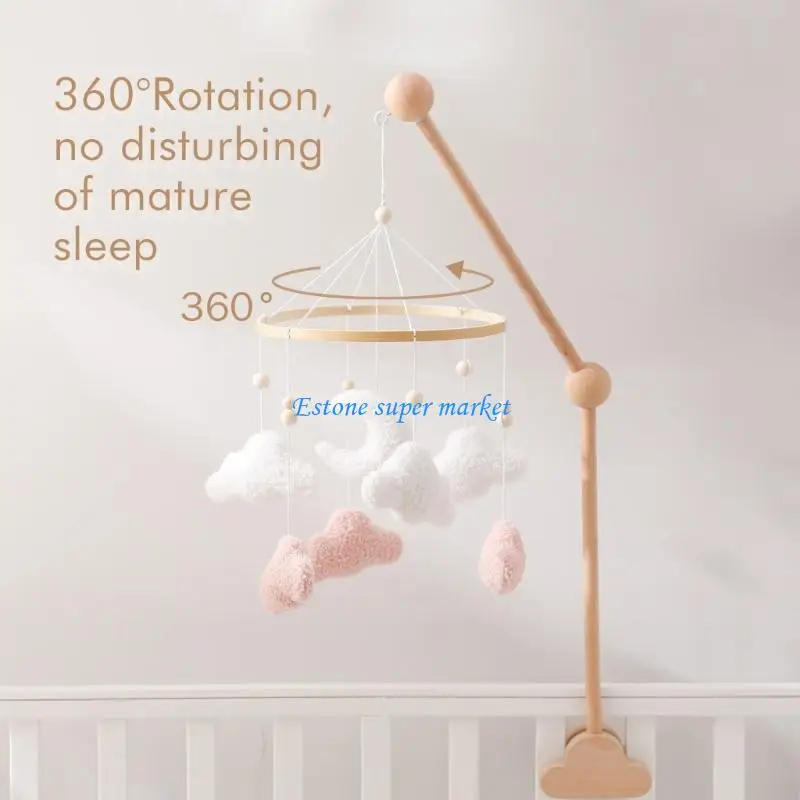 090B Musical Infant Soothing Mobile For Cribs Stroller Soft Touch Plush Toy Visual Auditory Training