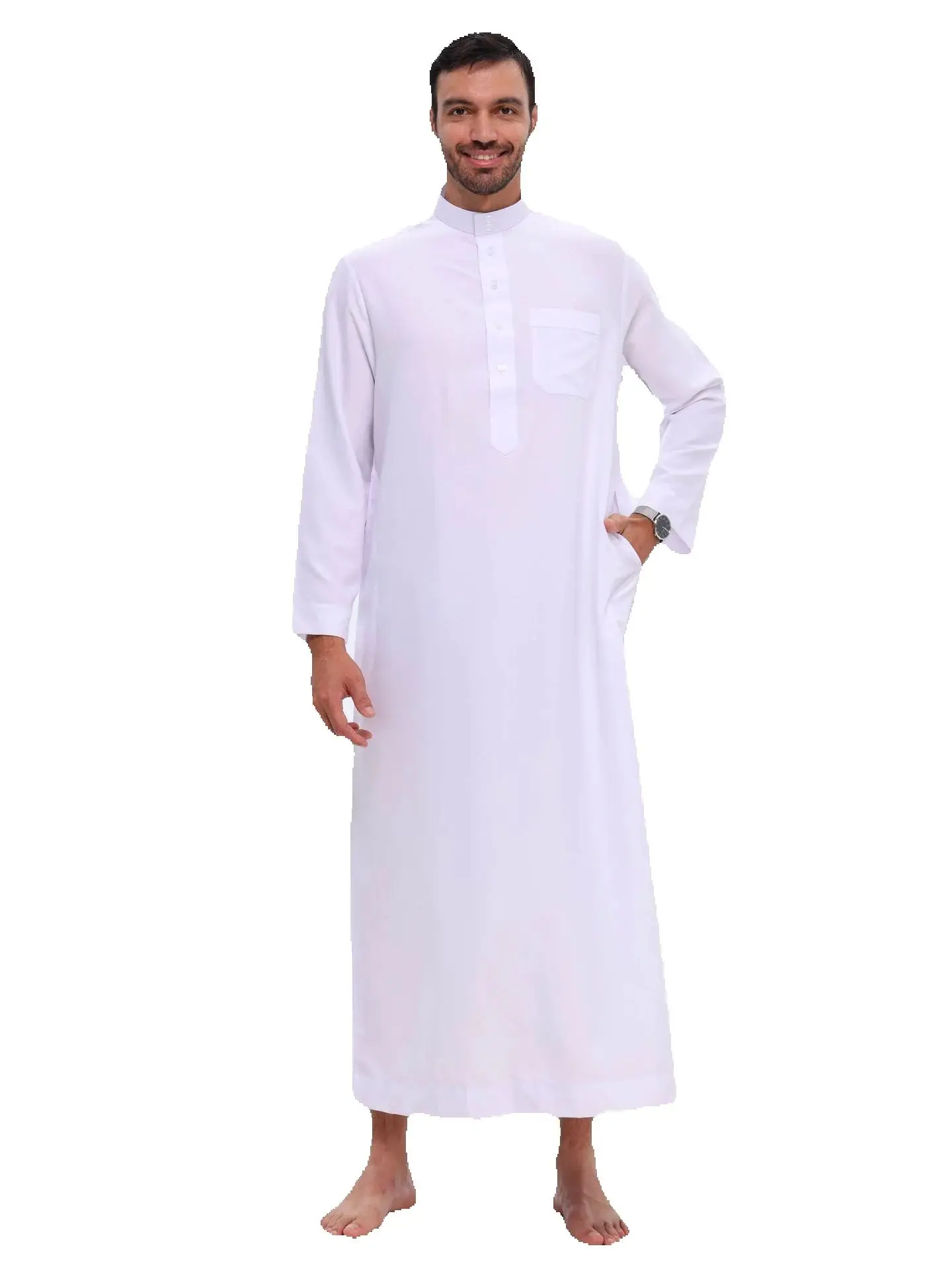 2022 Muslimische Robe Naher Osten Herrenbekleidung Quadratische Jubba Thobe Islam Kleid Dubai Abaya Thobe Daffah Dishdasha Djellaba Kaftan