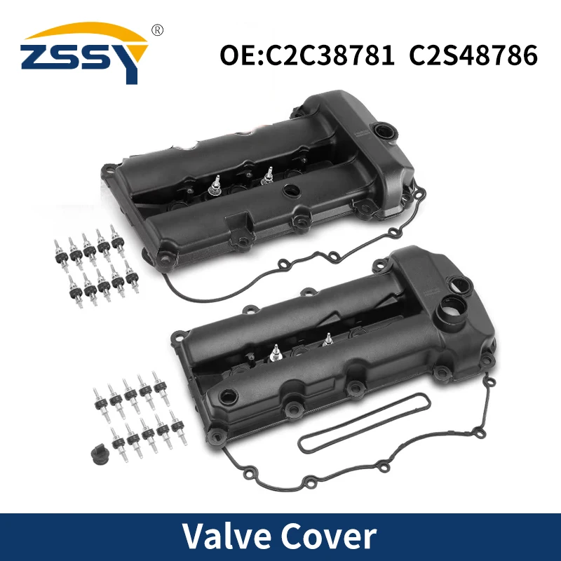 

C2C38781 C2S48786 C2C34692 AJ84818 Left & Right Black Aluminum Engine Valve Cover For JAGUAR XE XF XJ X-Type 2.5L S-Type 3.0