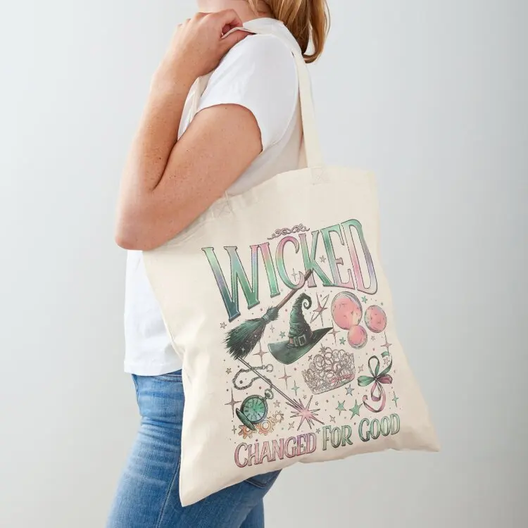 Felpa Wicked Double Sided, girocollo Wizard Movie Fan, Wicked Changed For Good Tote Bag