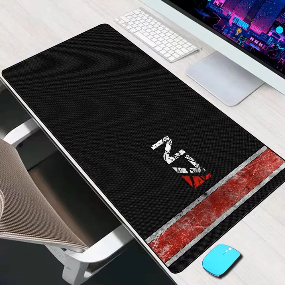 Mass Effect N7 Large Mouse Pad Gaming Accessories Mouse Mat Keyboard Mat PC Gamer Desk Pad XXL Computer Mousepad Laptop Mausepad