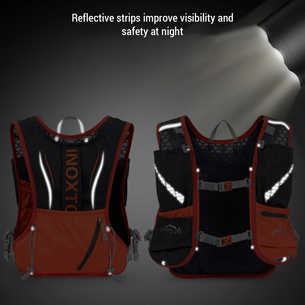 5l Hydratatie Vest Rugzak Water Hardloopvest Pack Met 1Pc 1.5l Waterblaas En 2 Stuks 450Ml Zacht Water Flessen Voor Outdoor Tas