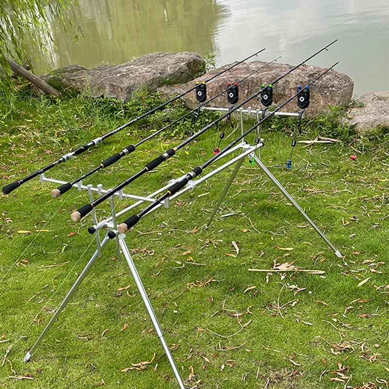 Adjustable Retractable Carp Fishing Rod Pod with Fishing Bite Alarms Pole Stand Holder For 5 Fishing Rods Tackle Tools Pesca