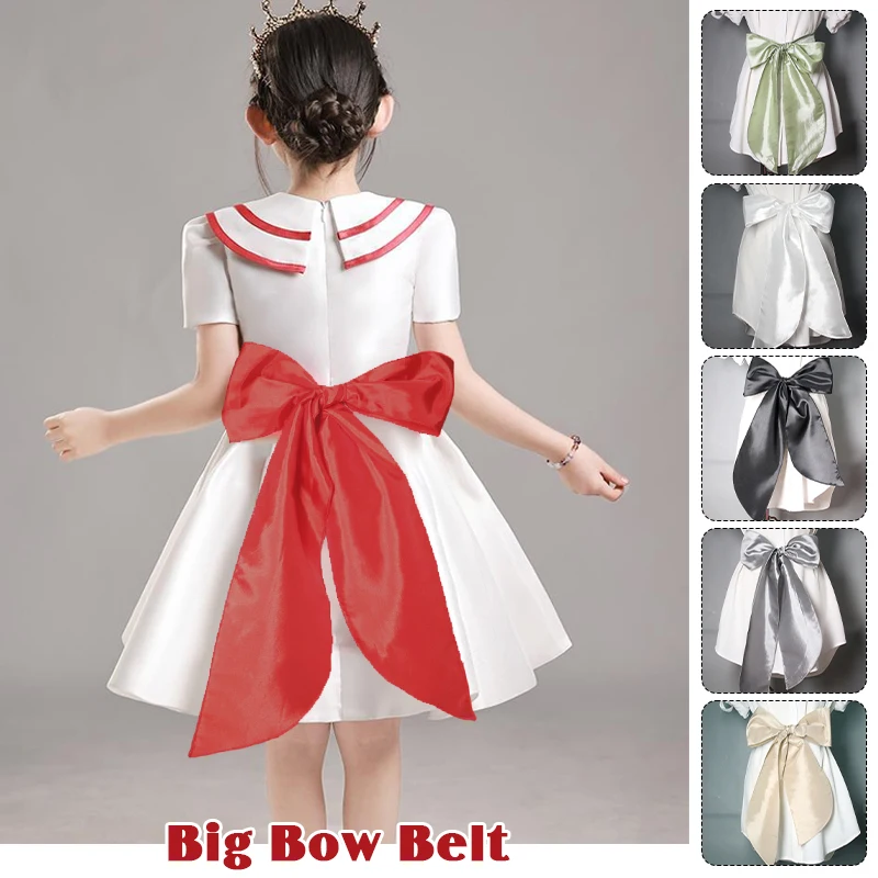

200cm Satin Silk Ribbon Big Bowknot Sash Strap Belt Wedding Dress Large Bow Waistband Party Evening Dress Decor Tie Bow Belts
