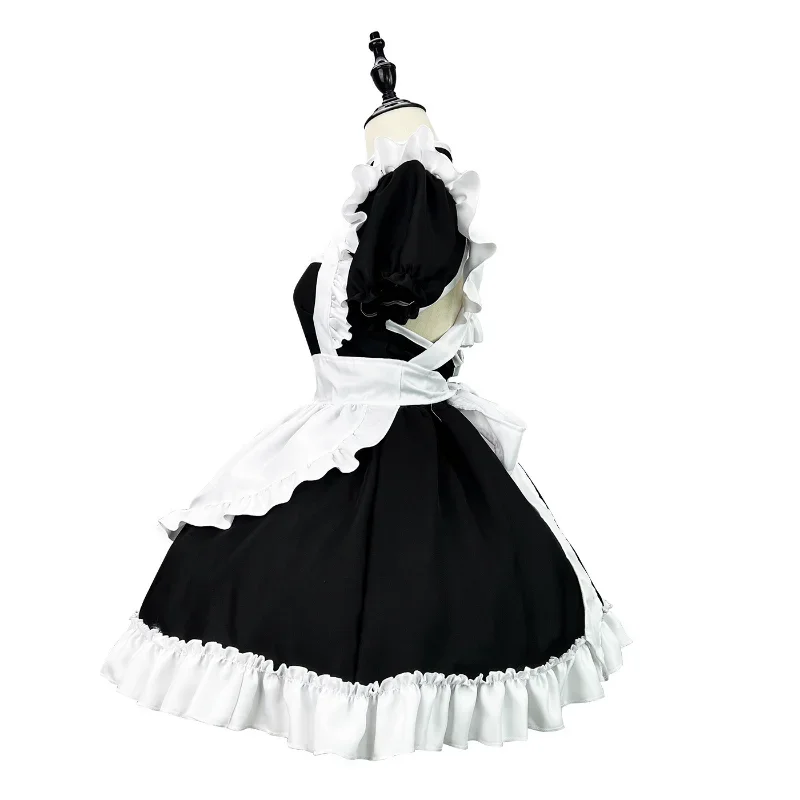 2025 new Chinese chongsam anime cosplay maid costume plus size Lolita princess Halloween black white Japanese school girl K qaq2