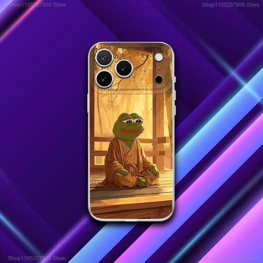 P-Pepes De Kikker Grappig Voor iPhone 11,12,15,14,13,17,16,Pro,Plus,E,Max,Air,Mini Magnetische Frosted Cover Telefoon Case