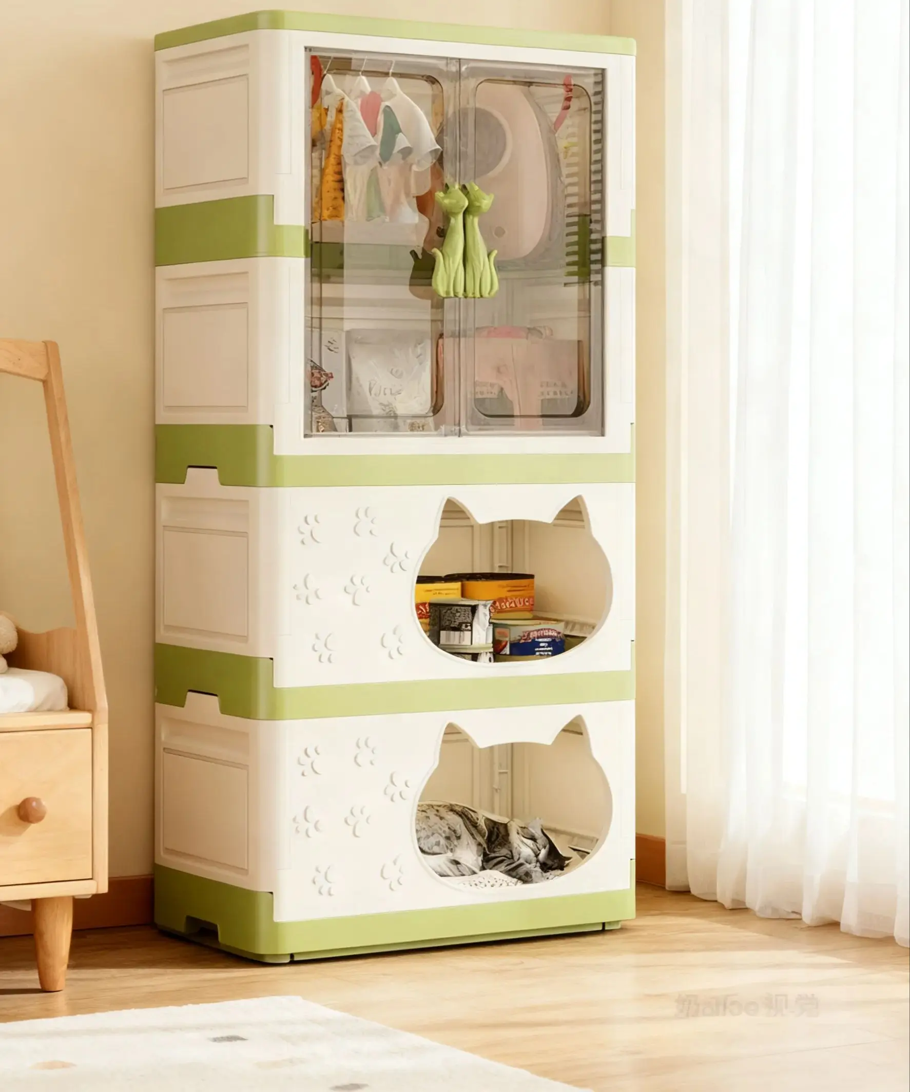 

Многоярусный складной шкаф-органайзер для игрушек с мультяшным дизайном, мобильный, для детской комнаты, домашнего использования, детский шкафчик