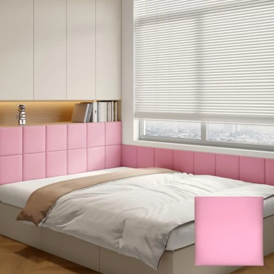 

3D Anti-Collision Wall Padding for Peel and Stick Headboard Wall Panels of Sized 11.8"x 11.8" Self-Adhesive Panels for Playroom