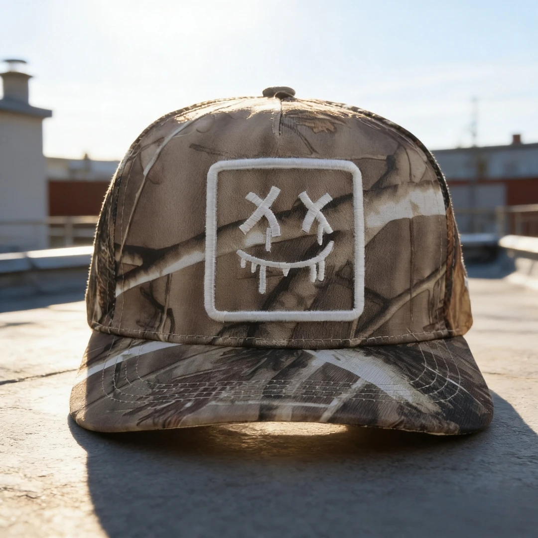 Modischer Tarnmützen-Hut mit einzigartigem Stickdesign - Heben Sie sich im Sommer-Stil ab, ideal für lässige Ausflüge, passend zum Schwimmen. – Detail 9