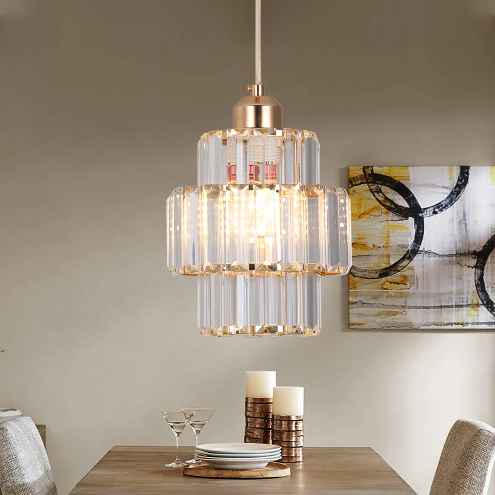 Modern Crystal Ceiling Lamp Led Hanging Lights Home Appliance Dining Room Nordic Loft Chandelier Bedroom Bedside Decora Fixtures