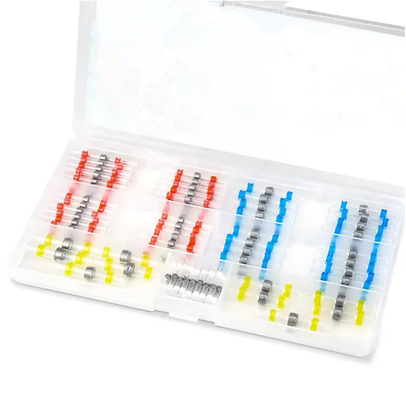 50/100 PCS Solder Seal Wire Butt Connectors Welding Ring Heat Shrink Terminal,Waterproof Insulated Electrical Wire Terminals