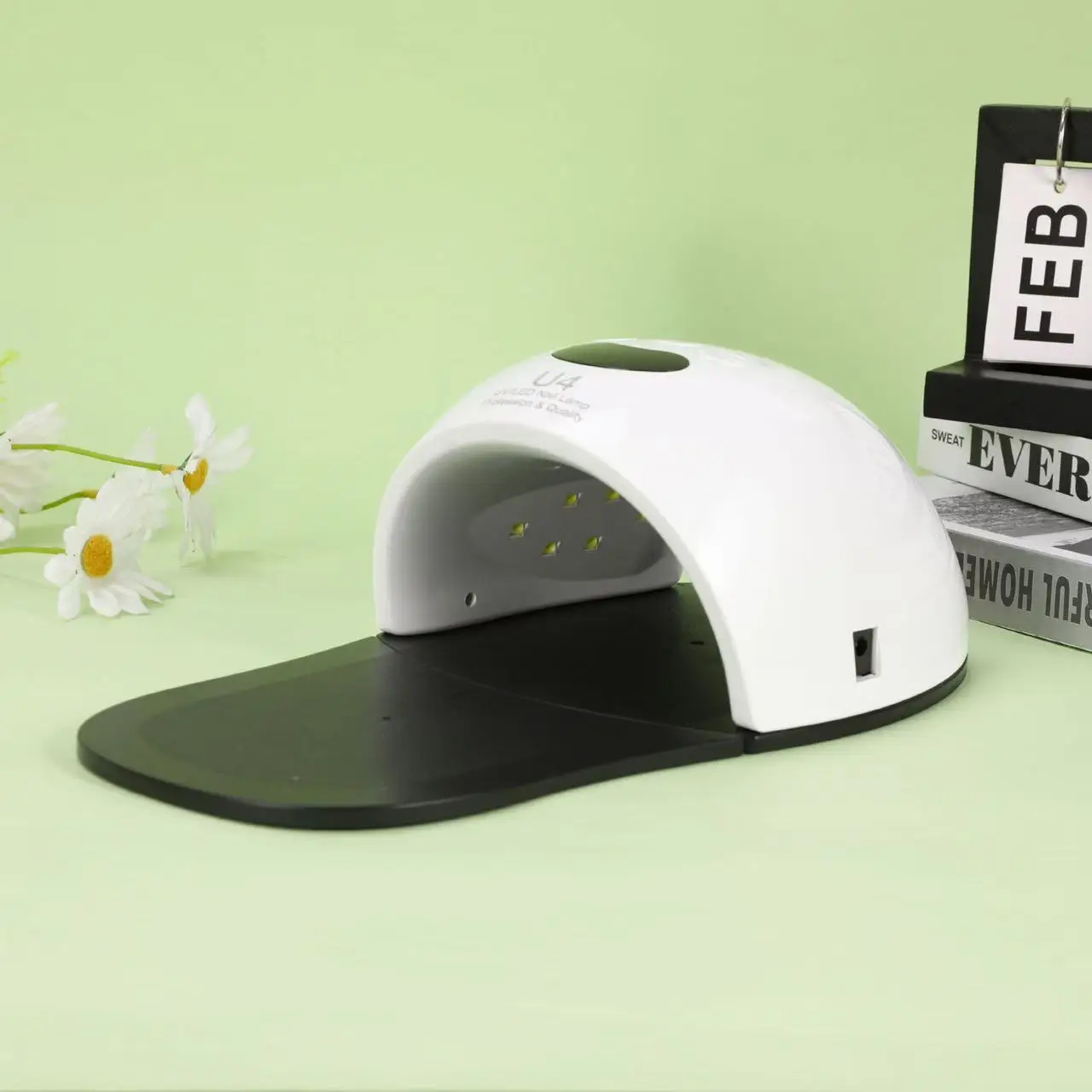 Uv/Led Nail Lamp for Manicure and Pedicure, Painless Phototherapy Lamp, Dual-Use Curing Lamp Suitable for Hands and Feet, with Removable Foot Pads, Phototherapy Lamp for Nail Gel Curing and Drying