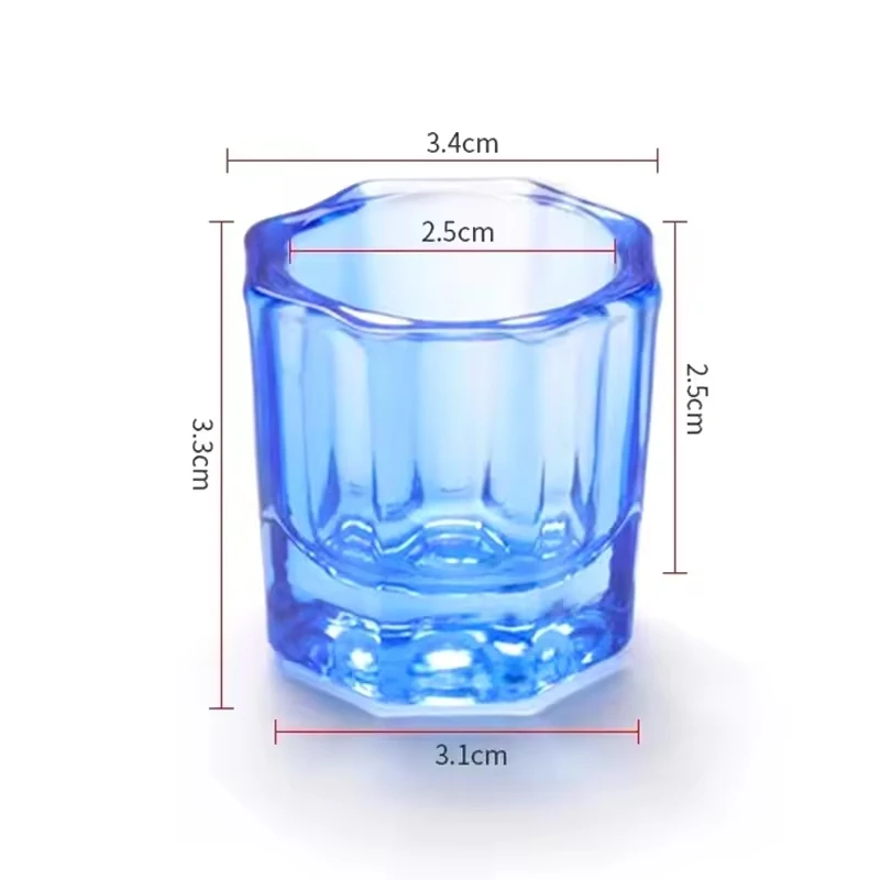 1pc Crystal Glass Cup for Acrylic Dish  Nail Cup Wash Brush Dental Mixing Bowl Nail Art Brush Cleaning Salon Manicure Tools