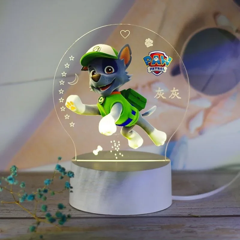 Luz nocturna de persecución de la patrulla canina para niños, adornos de iluminación ambiental para mesita de noche, lámpara de noche de escritorio, regalos de cumpleaños