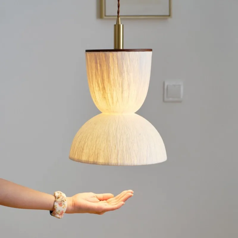 Lámparas Colgantes Minimalistas Japonesas Wabi Sabi de Papel de Arroz, Lámparas de Iluminación Vintage para Dormitorio, Sala de Estar, Cafetería, Decoración Zen