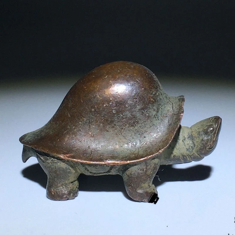 

longevity collected from rural areas, copper dragon turtle and rich armor, one side tea pet prayer ornaments