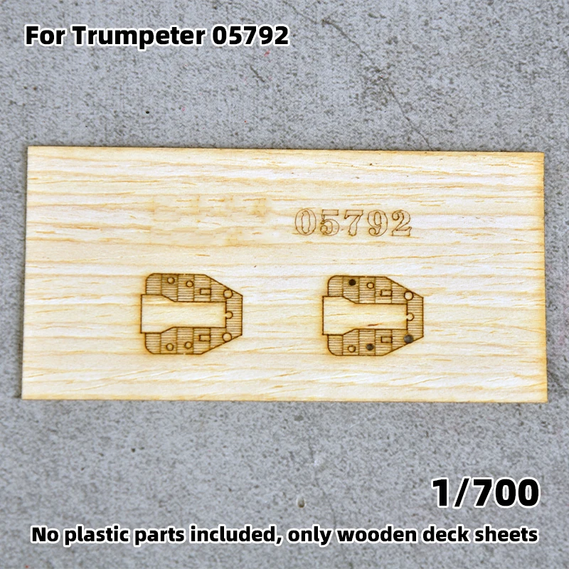 Modell-Upgrade-Teile Lasergeschnittene Holzdeckplatte mit selbstklebender Ankerkette für TRUMPETER 05792 Zerstörer Z-21 1940 1/700 – Detail 2