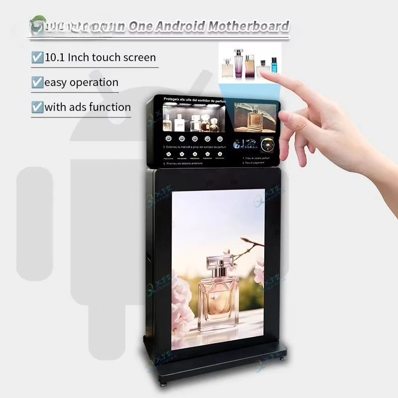تخصيص آلة بيع رذاذ عينة العطر 43 بوصة شاشة إعلانات آلة بيع العطور الدائمة