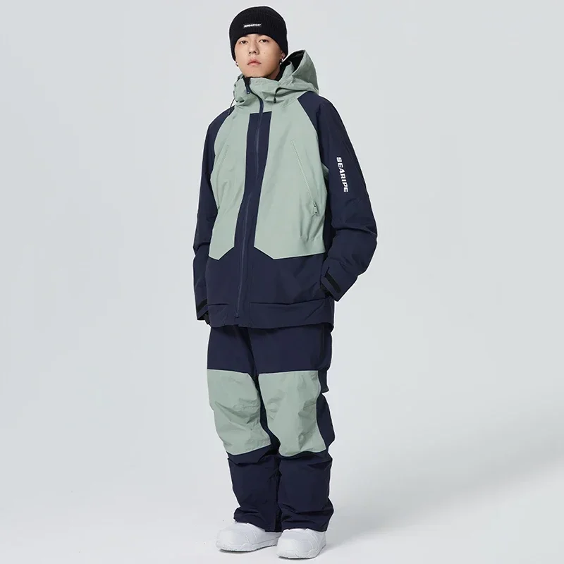 Survêtement de ski imperméable coupe-vent pour hommes et femmes, sweat à capuche de neige, pantalon en coton chaud, vêtements de sport, adulte, hiver, nouveau, 506