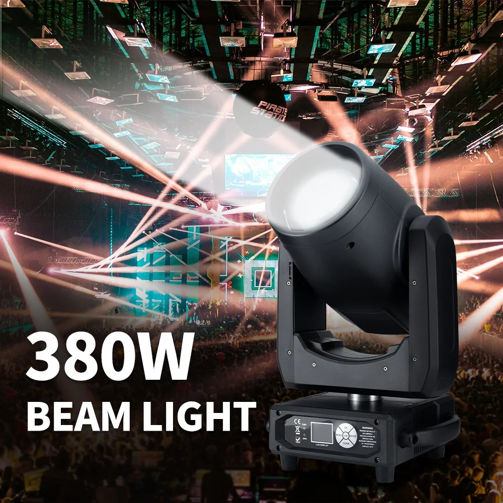 Cabeça móvel com feixe ultra-afiado de 380 W – Sky Light DMX, IP33 para palco e eventos internos
